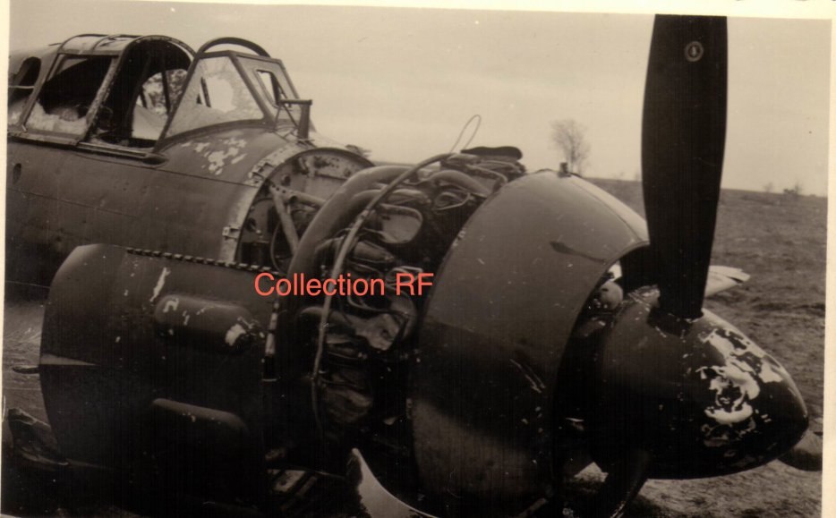 Остатки разбитого французского истребителя Блок МВ-152 из GC I/8, подбитого в бою 14.05.1940