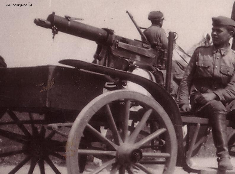 Польские солдаты на пулеметной повозке "Taczanka wz.28".